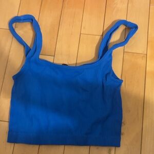 Zara Vibrant Blue Ribbed Crop Top